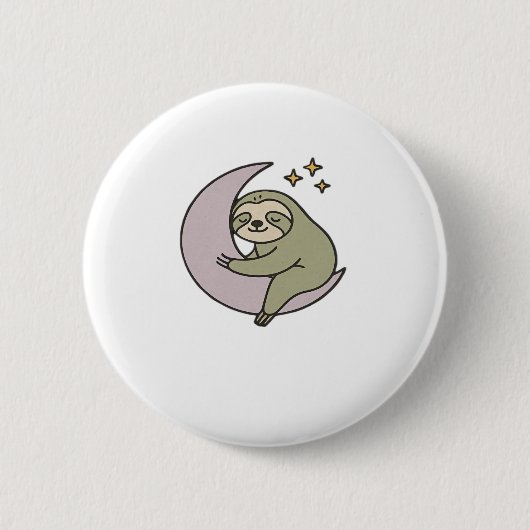 Moon Sloth Classic T - Shirt Button (Vorderseite)