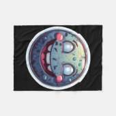 Moon Smiley Sticker Fleecedecke (Vorderseite (Horizontal))