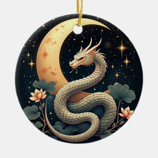 Moon Snake stars Keramik Ornament (Vorne)