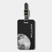 Moon Solar System Planet Schwarzer Raum mit Sterne Gepäckanhänger (Vorderseite vertikal)