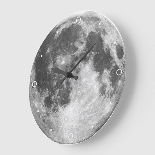 Moon Solar System Space Lunar Planet Gray Craters Große Wanduhr (Winkel)