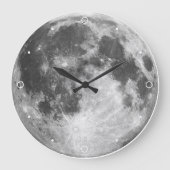Moon Solar System Space Lunar Planet Gray Craters Große Wanduhr (Vorderseite)