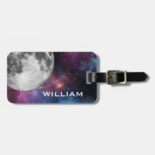 Moon Solar System Space Planet Lunar Lila Gepäckanhänger (Vorderseite horizontal)