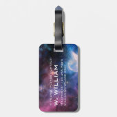 Moon Solar System Space Planet Lunar Lila Gepäckanhänger (Rückseite vertikal)