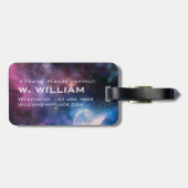 Moon Solar System Space Planet Lunar Lila Gepäckanhänger (Rückseite horizontal)