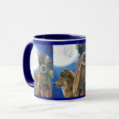 Moon Song Mug Viking Mug Wolf Mug Native American Tasse (Vorderseite Links)