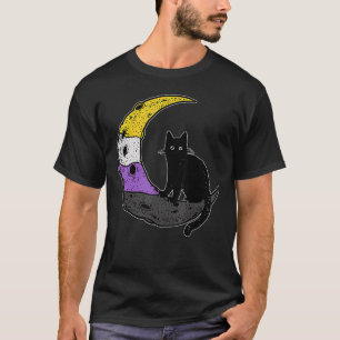 Moon Space Cat LGBbt Prix mit nb nicht binärer Fla T-Shirt