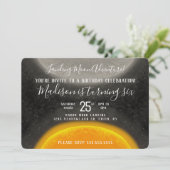 Moon Space Galaxy Birthday Handgezeichnete Einladu Einladung (Stehend Vorderseite)