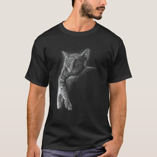 Moon Space Sleeping Baby Cat T-Shirt (Vorderseite)