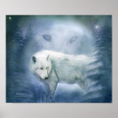 Moon Spirit 2 - White Wolf Fine Art Poster/Print Poster (Vorne)