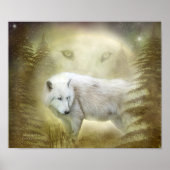 Moon Spirit 2 - White Wolf Fine Art Poster/Print Poster (Vorne)