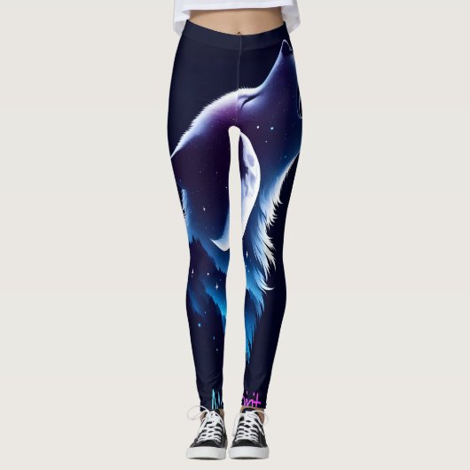 Moon Spirit - Wolf Design Leggings - Tights (Vorderseite)