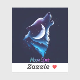 Moon Spirit - Wolf Design Sticker