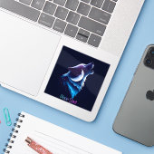 Moon Spirit - Wolf Design Sticker (Laptop mit iPhone)