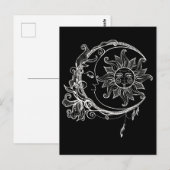 Moon Spiritual Crescent Sun Astronomie Sterne Postkarte (Vorne/Hinten)