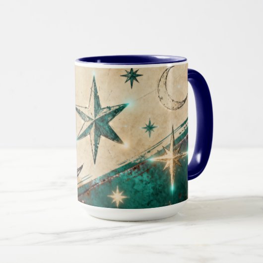 Moon & Star Digital Artifact | Future Medieval Tasse (VorderseiteRechts)