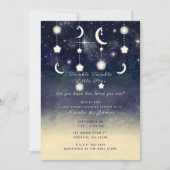 Moon Star Glow Celestial Watercolor Babydusche Einladung (Vorderseite)