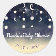 Moon Star Glow Celestial Watercolor Babydusche