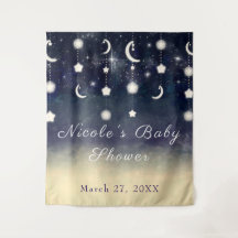 Moon Star Glow Celestial Watercolor Babydusche