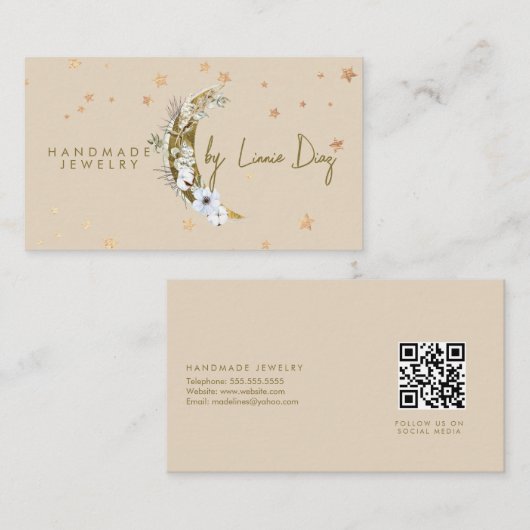 Moon Star Handmade Juwelier Imitate Gold B Visitenkarte (Vorne/Hinten)