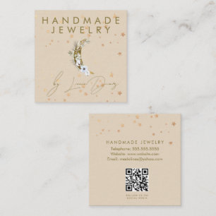 Moon Star Handmade Schmuck Imitate Gold C Quadratische Visitenkarte