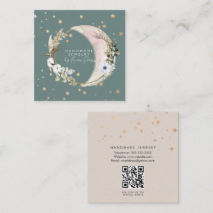 Moon Star Handmade Schmuck Imitate Gold E Quadratische Visitenkarte