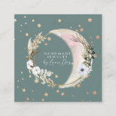 Moon Star Handmade Schmuck Imitate Gold E Quadratische Visitenkarte (Vorderseite)