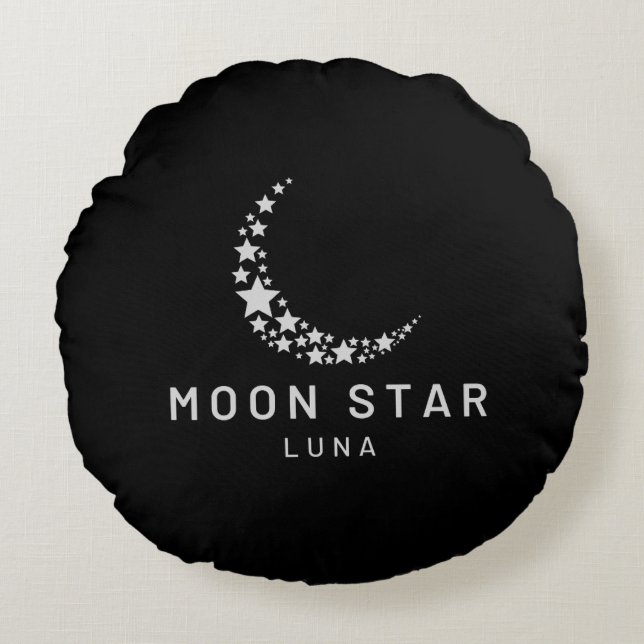 Moon Star Luna Rundes Kissen (Vorderseite)