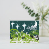 Moon Star Tree Paint Platsch Postkarte (Stehend Vorderseite)