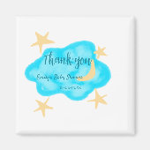 Moon Star Wolken Aquarell Babydusche geben Namen Magnet (Vorne)