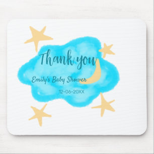 Moon Star Wolken Aquarell Babydusche geben Namen Mousepad