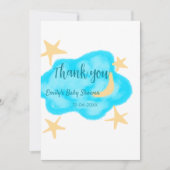 Moon Star Wolken Aquarell Babydusche geben Namen Save The Date (Vorderseite)