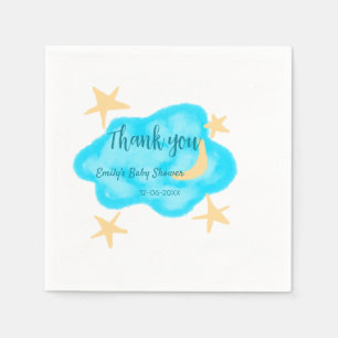 Moon Star Wolken Aquarell Babydusche geben Namen Serviette