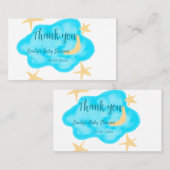 Moon Star Wolken Aquarell Babydusche geben Namen Visitenkarte (Vorne/Hinten)