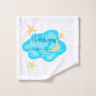 Moon Star Wolken Aquarell Babydusche geben Namen Waschlappen