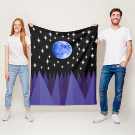 Moon Starlight Fleece Blanket