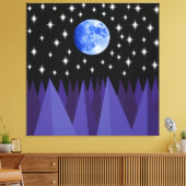 Moon Starlight Stretched Canvas Print Leinwanddruck (Insitu (Wohnzimmer))