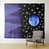 Moon Starlight Tapestry Wandteppich (Beispiel (Horizontal))