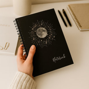 "Moon & Stars Abstraktes kosmisches Notebook Notizblock