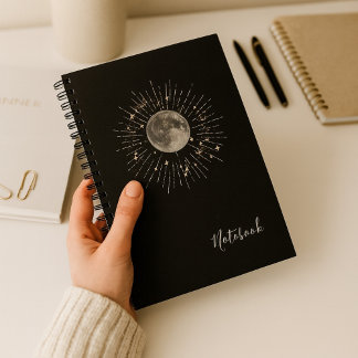 "Moon & Stars Abstraktes kosmisches Notebook Notizblock