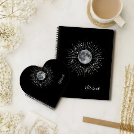 "Moon & Stars Abstraktes kosmisches Notebook Notizblock