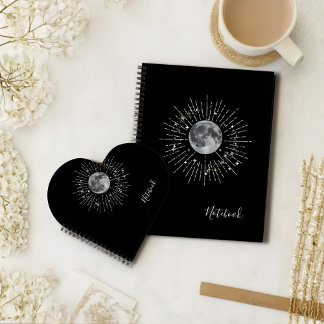 "Moon & Stars Abstraktes kosmisches Notebook Notizblock