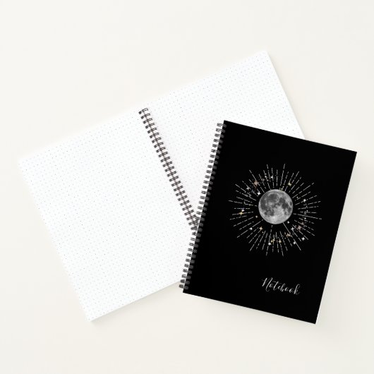 "Moon & Stars Abstraktes kosmisches Notebook Notizblock (Innenseite)