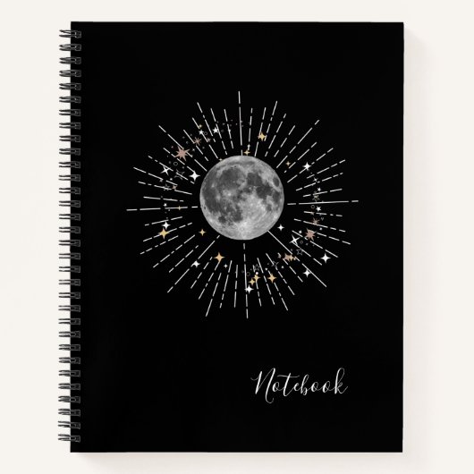 "Moon & Stars Abstraktes kosmisches Notebook Notizblock (Vorderseite)