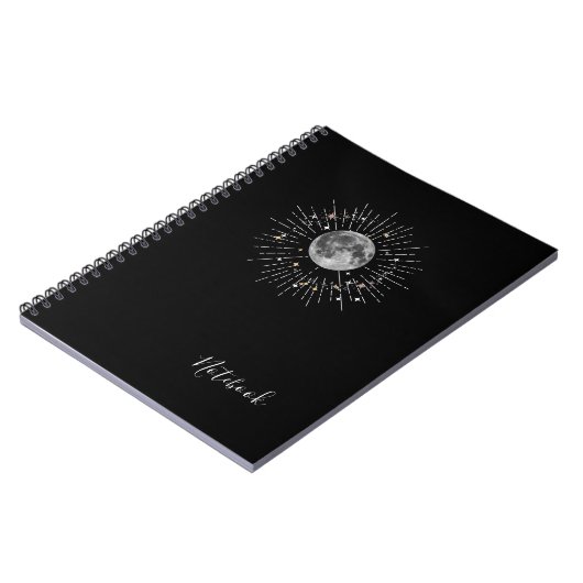 "Moon & Stars Abstraktes kosmisches Notebook Notizblock (Linke Seite)