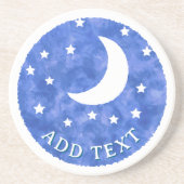 Moon Stars Aquarelldekor Getränkeuntersetzer (Vorne)