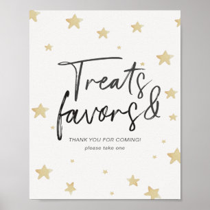 Moon Stars Baby Dusche Leckereien & Favoriten Schi Poster