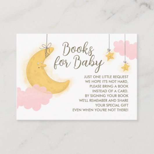 Moon Stars Baby Showbücher Einschlusskarte Begleitkarte (Vorderseite)