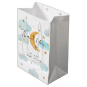 Moon & Stars Baby Shower Bolsa de regalo Medium Mittlere Geschenktüte (Vorderseite Schrägansicht)
