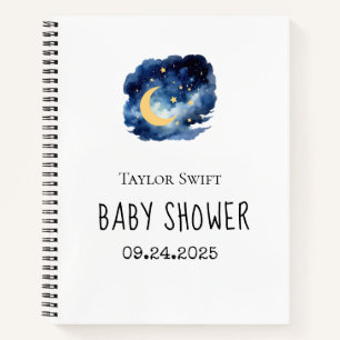 Moon & Stars Baby Showtracker Notizblock